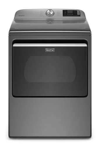 Front. Maytag - 7.4 Cu. Ft. Smart Electric Dryer with Extra Power Button - Metallic Slate.