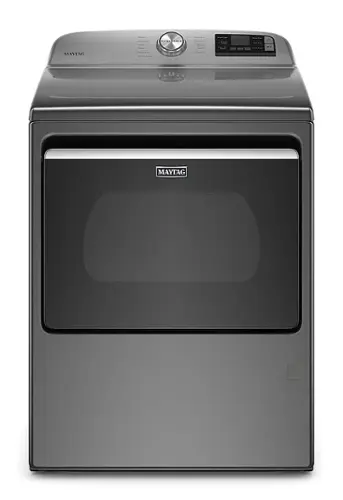 Front. Maytag - 7.4 Cu. Ft. Smart Gas Dryer with Extra Power Button - Metallic Slate.