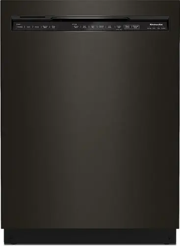 Front. KitchenAid - Front Control Built-In Dishwasher with Stainless Steel Tub, FreeFlex Third Rack, 44dBA - Black Stainless with PrintShield Finish.