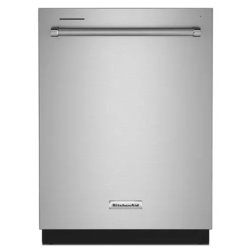Front. KitchenAid - 24" Top Control Built-In Dishwasher with Stainless Steel Tub, FreeFlex, 3rd Rack, 44dBA - Stainless Steel.