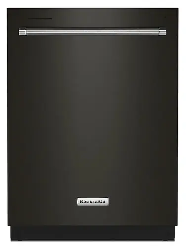 Front. KitchenAid - Top Control Built-In Dishwasher with Stainless Steel Tub, FreeFlex 3rd Rack, 44dBA - Black stainless steel.