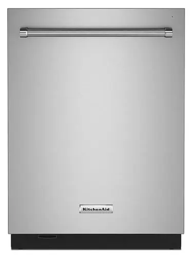 Front. KitchenAid - Top Control Built-In Dishwasher with Stainless Steel Tub, 3rd Rack, 44dBA - Stainless steel.