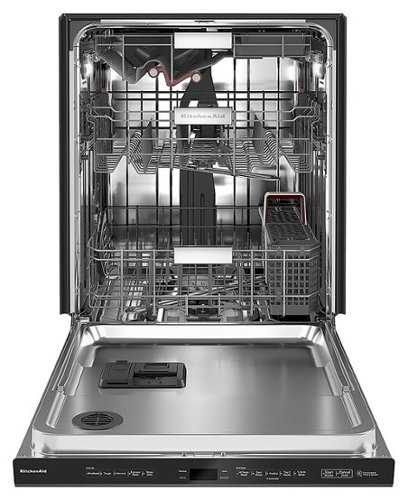 KitchenAid - Top Control Built-In Dishwasher with Stainless Steel Tub, FreeFlex Third Rack, LED Interior Lighting, 44dBA - Black Stainless Steel