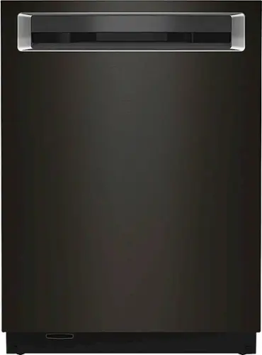 Front. KitchenAid - Top Control Built-In Dishwasher with Stainless Steel Tub, FreeFlex 3rd Rack, 44dBA - Black Stainless.