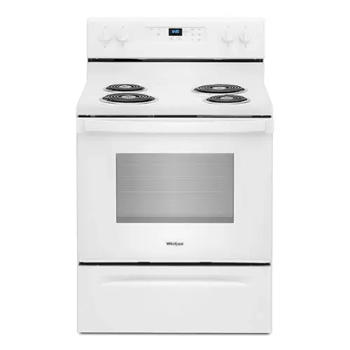 Front. Whirlpool - 4.8 Cu. Ft. Freestanding Electric Range with Keep Warm Setting - White.