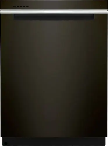 Front. Whirlpool - 24" Top Control Built-In Dishwasher with Stainless Steel Tub, Large Capacity, 3rd Rack, 47 dBA - Black stainless steel.