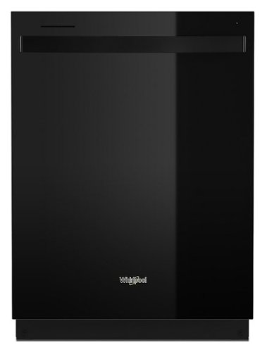 "Whirlpool - 24"" Top Control Built-In Dishwasher with Stainless Steel Tub, Large Capacity, 3rd Rack, 47 dBA - Black"