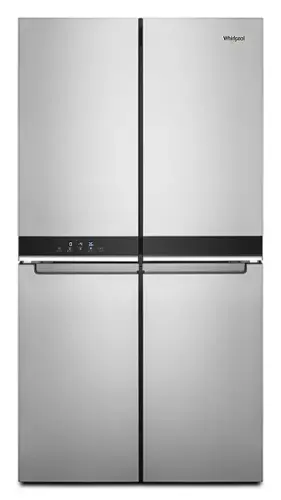Front. Whirlpool - 19.4 Cu. Ft. 4-Door French Door Counter-Depth Refrigerator with Flexible Organization Spaces - Stainless steel.