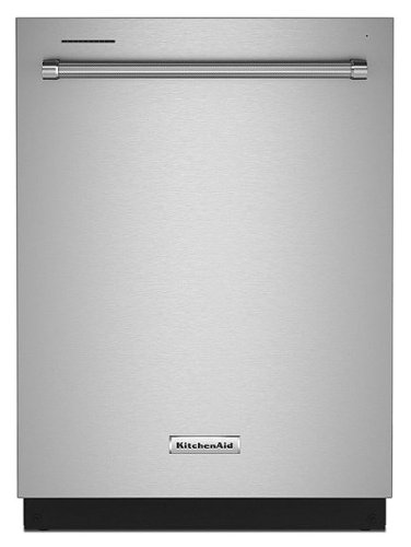 "KitchenAid - 24"" Top Control Built-In Dishwasher with Stainless Steel Tub, PrintShield Finish, 3rd Rack, 39 dBA - Stainless Steel"