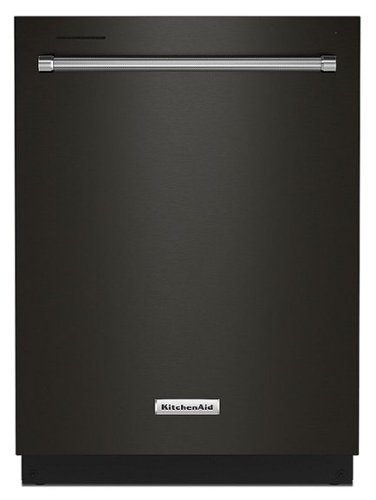 "KitchenAid - 24"" Top Control Built-In Dishwasher with Stainless Steel Tub, PrintShield Finish, 3rd Rack, 39 dBA - Black Stainless Steel"