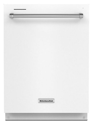 "KitchenAid - 24"" Top Control Built-In Dishwasher with Stainless Steel Tub, ProWash Cycle, 3rd Rack, 39 dBA - White"