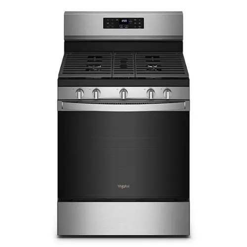 Front. Whirlpool - 5.0 Cu. Ft. Gas Burner Range with Air Fry for Frozen Foods - Fingerprint Resistant Stainless Steel.