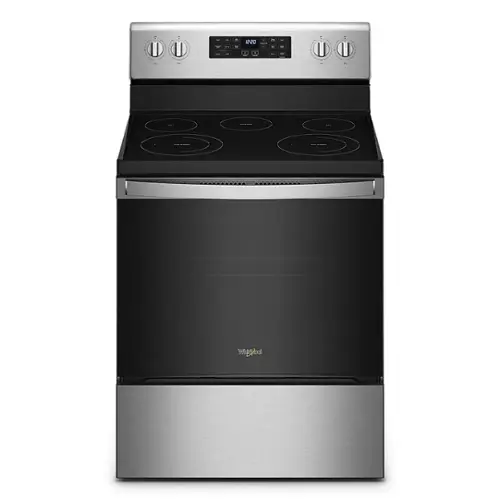 Front. Whirlpool - 5.3 Cu. Ft. Freestanding Electric Convection Range with Air Fry - Stainless Steel.