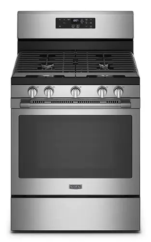 Front. Maytag - 5.0 Cu. Ft. Gas Range with Air Fry for Frozen Food and Air Fry Basket - Fingerprint Resistant Stainless Steel.