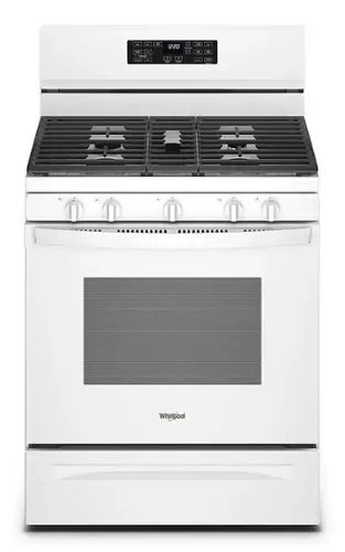 Front. Whirlpool - 5.0 Cu. Ft. Gas Burner Range with Air Fry for Frozen Foods - White.