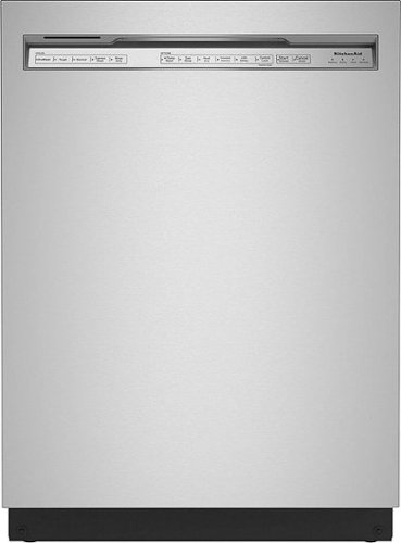 "KitchenAid - 24"" Front Control Built-In Dishwasher with Stainless Steel Tub, ProWash, 47 dBA - Stainless Steel"