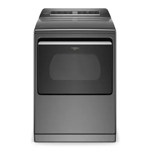 Front. Whirlpool - 7.4 Cu. Ft. Smart Electric Dryer with Steam and Advanced Moisture Sensing - Chrome Shadow.