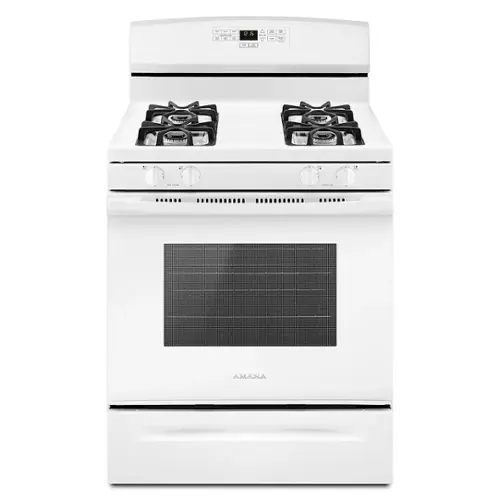 Front. Amana - 5.1 Cu. Ft. Freestanding Gas Range with Bake Assist Temps - White.