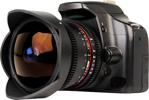 Bower - 8mm T3.8 Ultra-Wide Digital Fish-Eye Cine Lens for Most Nikon DSLR Cameras - Black-Angle_Standard 