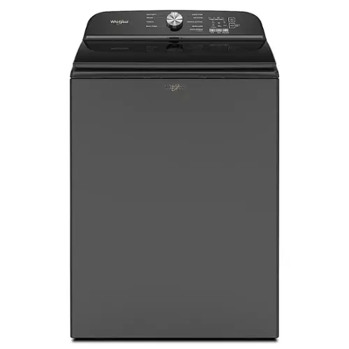 Front. Whirlpool - 5.3 Cu. Ft. High Efficiency Top Load Washer with Deep Water Wash Option - Volcano Black.