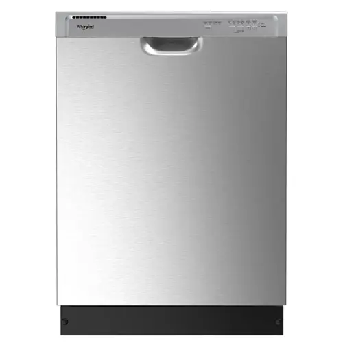 Front. Whirlpool - Front Control Built-In Dishwasher with Boost Cycle and 57 dBa - Stainless Steel.