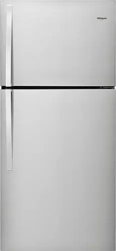 Front. Whirlpool - 19.3 Cu. Ft. Top-Freezer Refrigerator - Monochromatic Stainless Steel.
