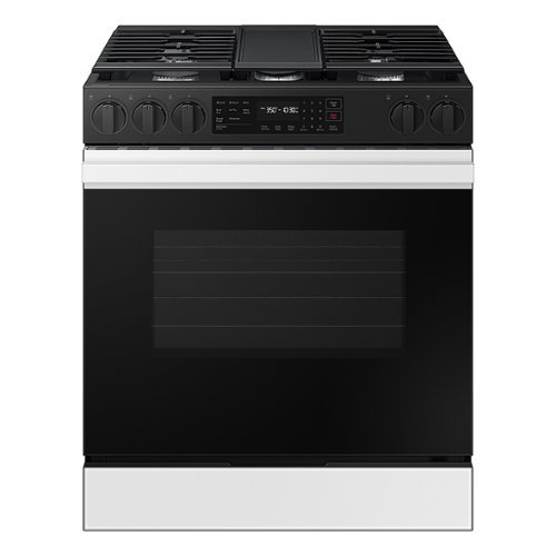 Samsung - OPEN BOX Bespoke 6.0 Cu. Ft. Slide-In Gas Range with Air Fry - White Glass