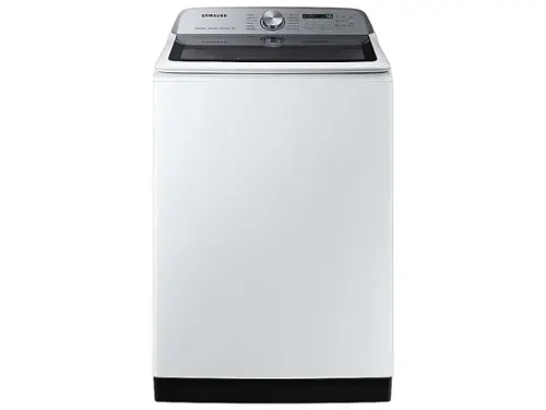 Front. Samsung - OPEN BOX 5.1 Cu. Ft. High-Efficiency Smart Top Load Washer with ActiveWave Agitator - White.