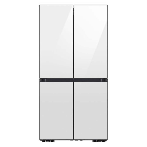 Samsung - OPEN BOX Bespoke 23 Cu. Ft. 4-Door Flex French Door Counter Depth Refrigerator with Beverage Center - White Glass