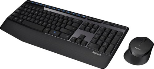 Logitech - MK345 Full-size Wireless Keyboard and Mouse Combo for PC, Laptop with Palm Rest - Graphite