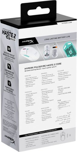 HyperX Pulsefire Haste 2 Core Lightweight Wireless Optical Gaming Mouse - Wireless - White BUY IN UK