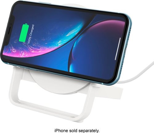 Belkin 10W Qi-Certified Wireless Charger Stand - Fast Charging for iPhone, Samsung Galaxy - Includes AC Adapter - White WORLDWIDE DELIVERY