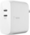 Belkin - BOOST↑CHARGE Dual Port USB-C 68W GaN Wall Charger for iPhone, MacBook, AirPods, iPad, Galaxy, Nintendo Switch 2 & More - White-Front_Standard