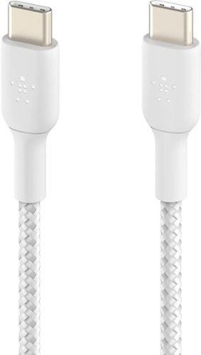 Belkin BOOST↑CHARGE Braided USB-C to USB-C Cable 3.3ft for iPhone, Samsung, Google Pixel, iPad Pro, Nintendo Switch 2 & More - White WORLDWIDE DELIVERY