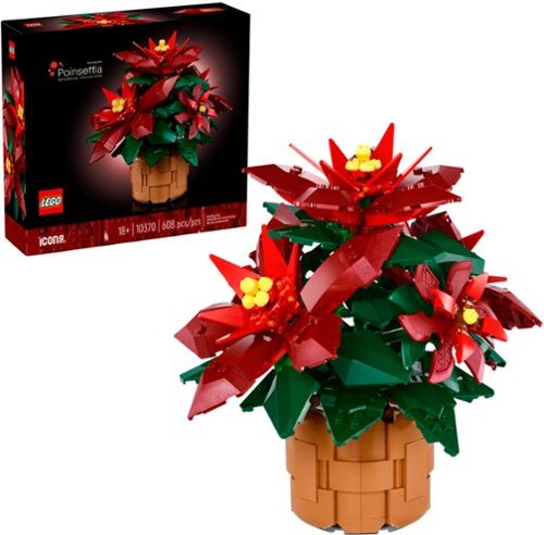 LEGO Icons Poinsettia Plant and Flower Building Set and Centerpiece Table Decor 10370