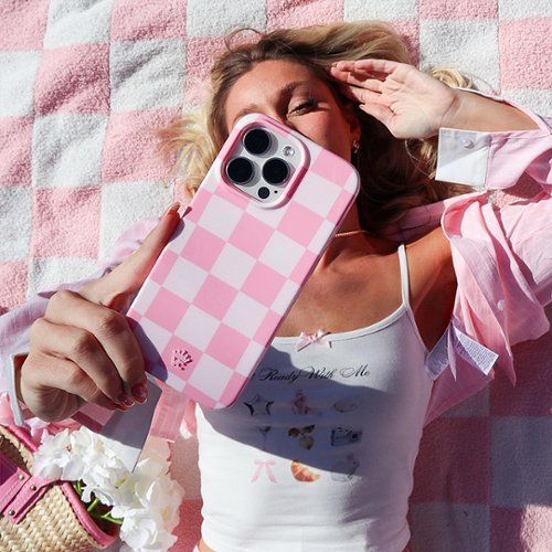 VELVET CAVIAR Checkered MagSafe iPhone 15 Pro Case - Pink BUY ONLINE