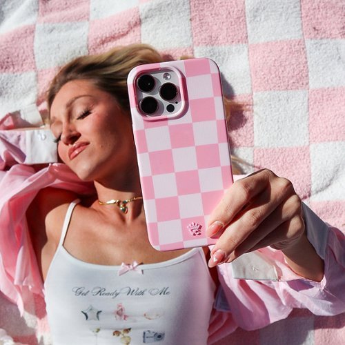 VELVET CAVIAR Checkered MagSafe iPhone 15 Pro Case - Pink BUY IN MIDDLE EAST