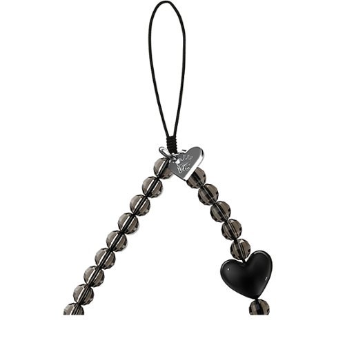 VELVET CAVIAR Phone Charm - Black Heart GLOBAL SHIPPING