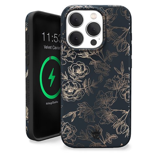 VELVET CAVIAR MagSafe iPhone 15 Pro Case - Chrome Floral Rose WORLDWIDE DELIVERY