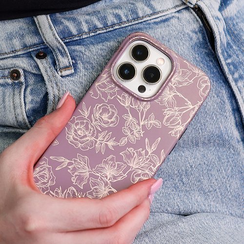 VELVET CAVIAR MagSafe iPhone 15 Pro Case - Chrome Floral Dusty Rose BUY ONLINE