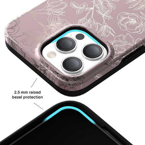VELVET CAVIAR MagSafe iPhone 15 Pro Case - Chrome Floral Dusty Rose GLOBAL SHIPPING