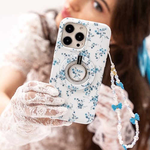 VELVET CAVIAR Phone Charm - French Blue Bow WORLDWIDE DELIVERY