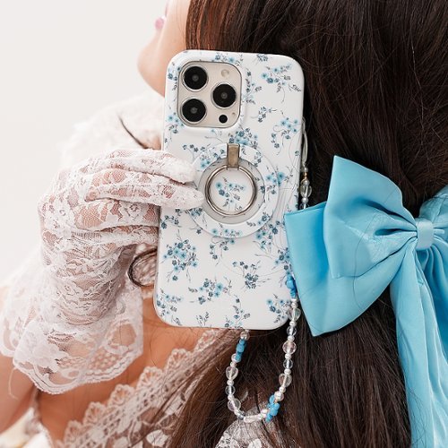 VELVET CAVIAR Phone Charm - French Blue Bow GLOBAL SHIPPING