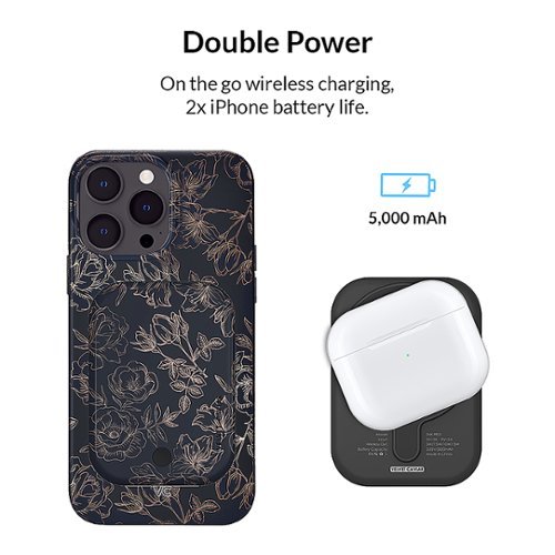 VELVET CAVIAR MagSafe Battery Power Pack - Floral Rose Gold Chrome GLOBAL SHIPPING
