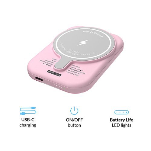 VELVET CAVIAR MagSafe Battery Power Pack - Pink Checker GLOBAL SHIPPING