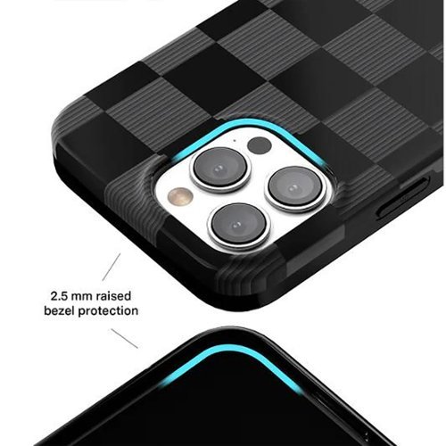 VELVET CAVIAR Checkered MagSafe iPhone 15 Pro Case - Noir Vibe WORLDWIDE DELIVERY