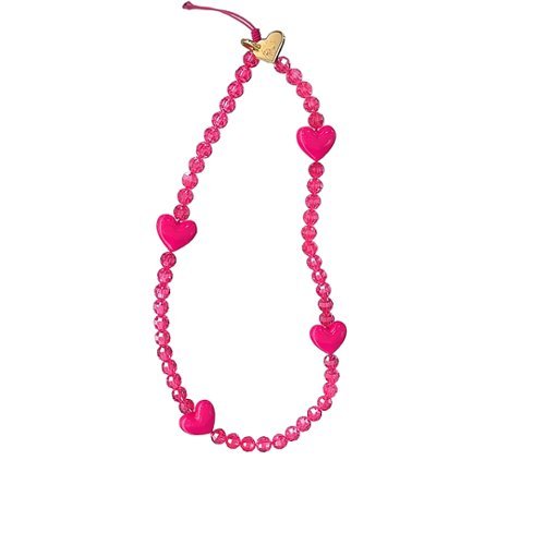 VELVET CAVIAR Phone Charm - Hot Pink Heart WORLDWIDE DELIVERY