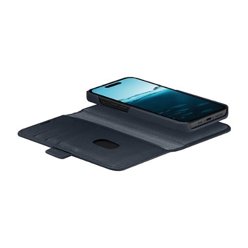 dbramante1928 New York Pebbled Leather Folio for Apple iPhone 15 Pro - Pacific Blue WORLDWIDE DELIVERY