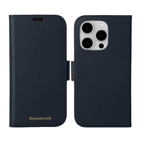 dbramante1928 New York Pebbled Leather Folio for Apple iPhone 15 Pro - Pacific Blue GLOBAL SHIPPING