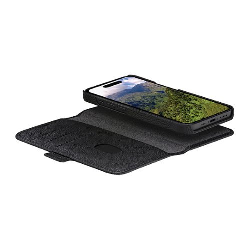 dbramante1928 New York Pebbled Leather Folio for Apple iPhone 15 Pro - Night Black WORLDWIDE DELIVERY